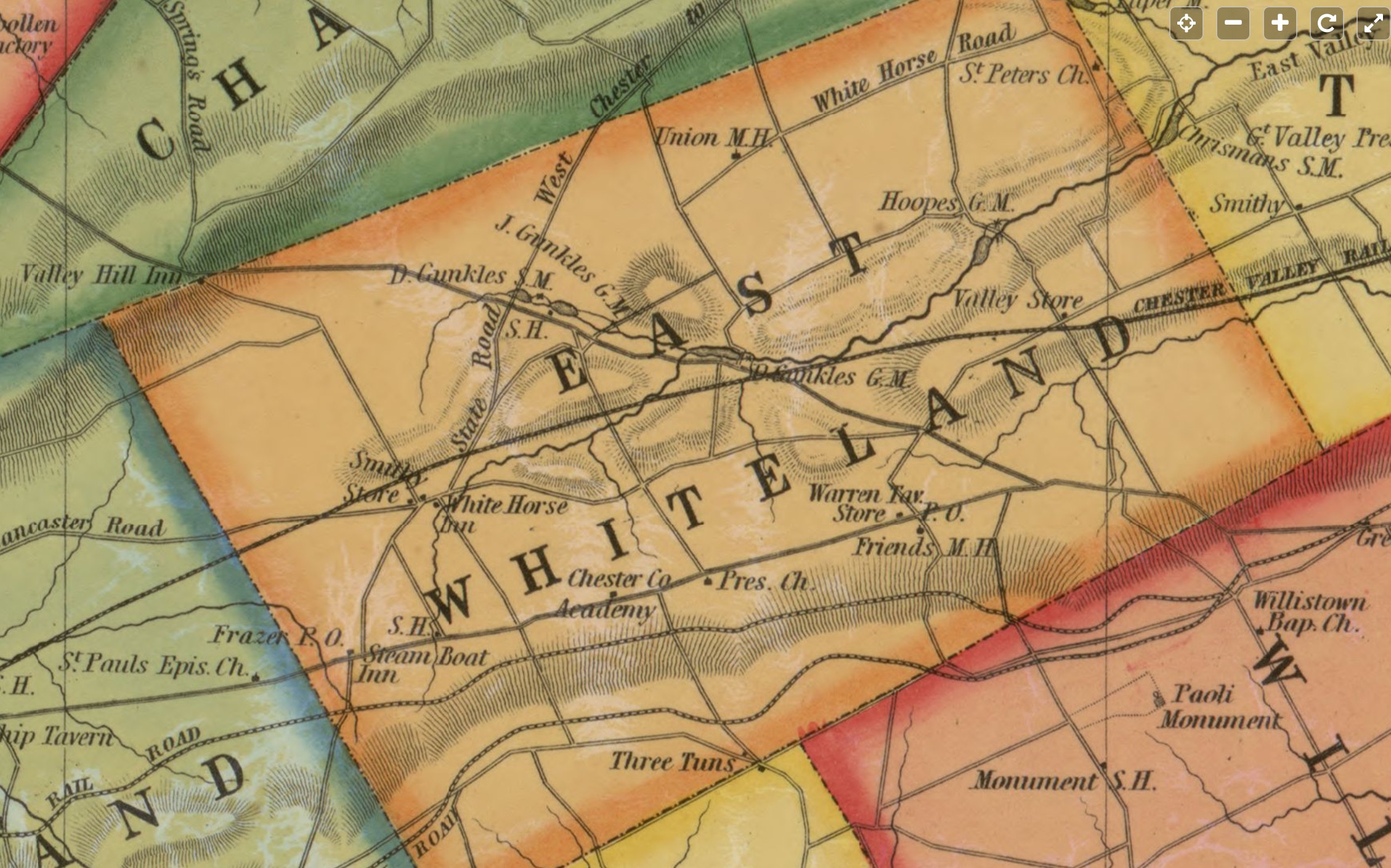 Map–Chester County, Pennsylvania. 1856
