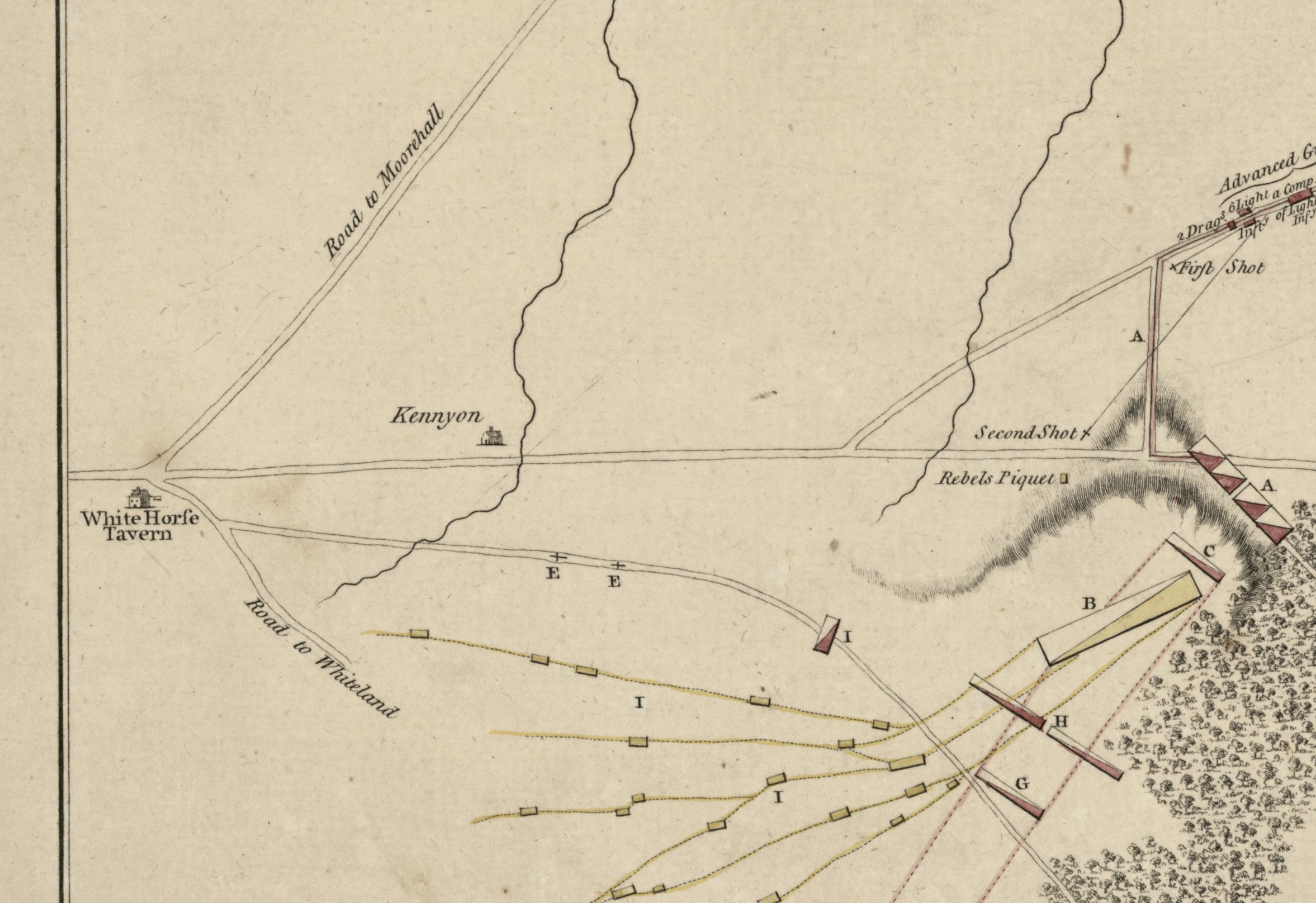 Map–Attack made against the rebels near White Horse Tavern. 1777