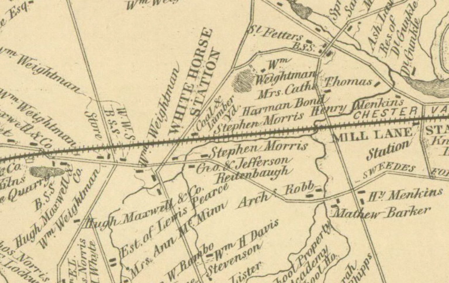 MapChester County, 1873 White Horse Tavern